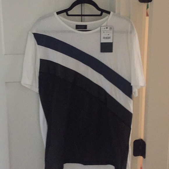 zara white t shirt contrast dress